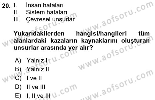 Havacılık Terminolojisi Dersi 2021 - 2022 Yılı (Final) Dönem Sonu Sınav Soruları 20. Soru