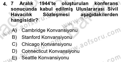 Havacılık Ekonomisi Dersi 2023 - 2024 Yılı (Vize) Ara Sınav Soruları 4. Soru