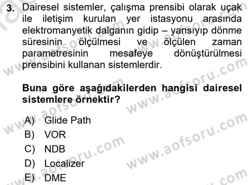 Haberleşme ve Seyrüsefer Sistemleri Dersi 2022 - 2023 Yılı (Vize) Ara Sınav Soruları 3. Soru