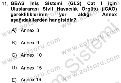 Haberleşme ve Seyrüsefer Sistemleri Dersi 2022 - 2023 Yılı (Final) Dönem Sonu Sınav Soruları 11. Soru