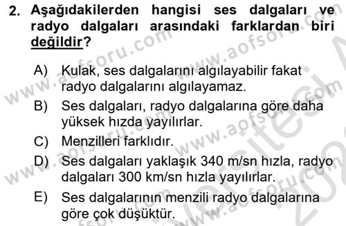 Haberleşme ve Seyrüsefer Sistemleri Dersi 2022 - 2023 Yılı (Final) Dönem Sonu Sınav Soruları 2. Soru
