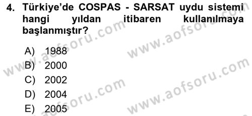 Haberleşme ve Seyrüsefer Sistemleri Dersi 2022 - 2023 Yılı Yaz Okulu Sınav Soruları 4. Soru