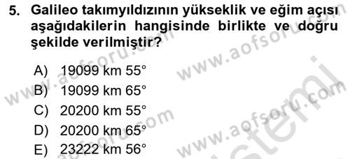 Haberleşme ve Seyrüsefer Sistemleri Dersi 2023 - 2024 Yılı (Final) Dönem Sonu Sınav Soruları 5. Soru