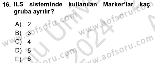 Haberleşme ve Seyrüsefer Sistemleri Dersi 2024 - 2025 Yılı (Vize) Ara Sınav Soruları 16. Soru