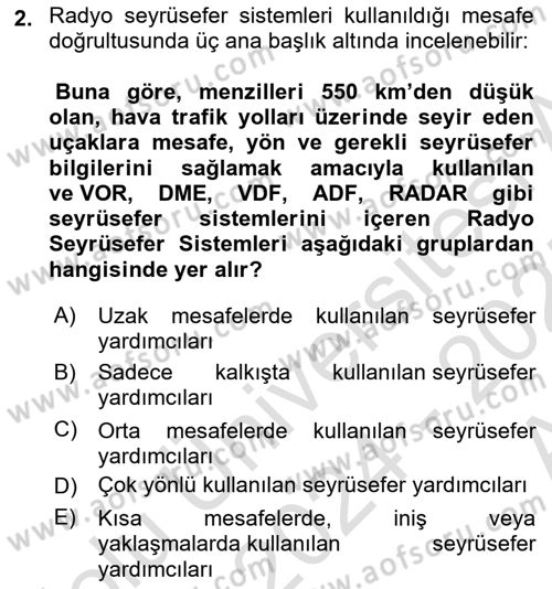Haberleşme ve Seyrüsefer Sistemleri Dersi 2024 - 2025 Yılı (Vize) Ara Sınav Soruları 2. Soru