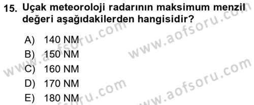 Haberleşme ve Seyrüsefer Sistemleri Dersi 2024 - 2025 Yılı (Final) Dönem Sonu Sınav Soruları 15. Soru