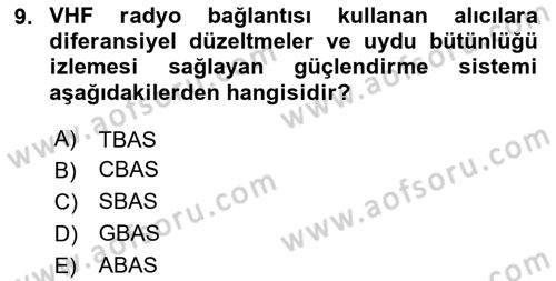 Haberleşme ve Seyrüsefer Sistemleri Dersi 2024 - 2025 Yılı (Final) Dönem Sonu Sınav Soruları 9. Soru