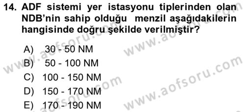 Haberleşme ve Seyrüsefer Sistemleri Dersi 2025 - 2026 Yılı (Vize) Ara Sınav Soruları 14. Soru