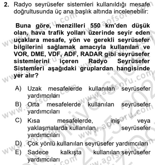 Haberleşme ve Seyrüsefer Sistemleri Dersi 2025 - 2026 Yılı (Vize) Ara Sınav Soruları 2. Soru