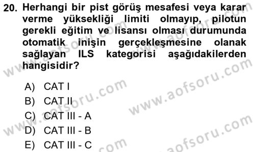 Haberleşme ve Seyrüsefer Sistemleri Dersi 2025 - 2026 Yılı (Vize) Ara Sınav Soruları 20. Soru