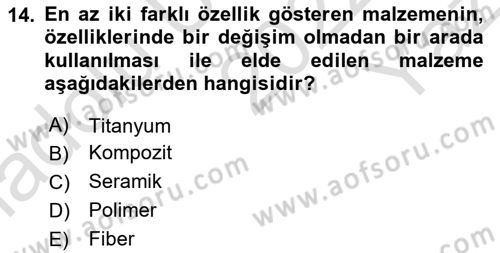 Havacılık Bakım Yönetimi Dersi 2022 - 2023 Yılı Yaz Okulu Sınav Soruları 14. Soru