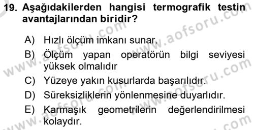 Havacılık Bakım Yönetimi Dersi 2022 - 2023 Yılı Yaz Okulu Sınav Soruları 19. Soru
