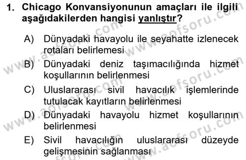 Havacılık Bakım Yönetimi Dersi 2023 - 2024 Yılı (Vize) Ara Sınav Soruları 1. Soru