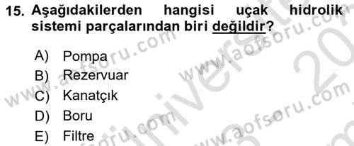 Havacılık Bakım Yönetimi Dersi 2023 - 2024 Yılı (Final) Dönem Sonu Sınav Soruları 15. Soru