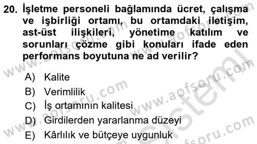Havayolu İşletmelerinde Finansal Yönetim Dersi Ara Sınavı Deneme Sınav Soruları 20. Soru
