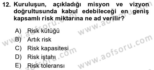 Havayolu İşletmelerinde Finansal Yönetim Dersi 2022 - 2023 Yılı (Final) Dönem Sonu Sınav Soruları 12. Soru