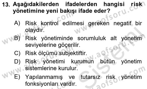 Havayolu İşletmelerinde Finansal Yönetim Dersi 2022 - 2023 Yılı Yaz Okulu Sınav Soruları 13. Soru