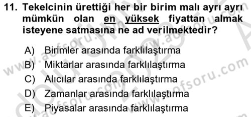 Havayolu İşletmelerinde Finansal Yönetim Dersi Ara Sınavı Deneme Sınav Soruları 11. Soru