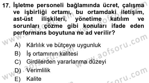 Havayolu İşletmelerinde Finansal Yönetim Dersi Ara Sınavı Deneme Sınav Soruları 17. Soru