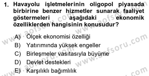 Havayolu İşletmelerinde Finansal Yönetim Dersi 2023 - 2024 Yılı (Final) Dönem Sonu Sınav Soruları 1. Soru