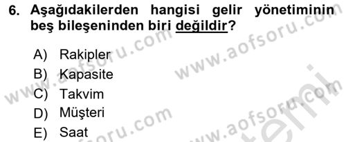 Havayolu İşletmelerinde Finansal Yönetim Dersi 2023 - 2024 Yılı Yaz Okulu Sınav Soruları 6. Soru