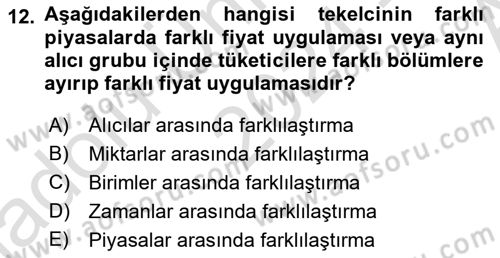 Havayolu İşletmelerinde Finansal Yönetim Dersi Ara Sınavı Deneme Sınav Soruları 12. Soru