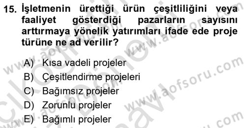 Havayolu İşletmelerinde Finansal Yönetim Dersi 2024 - 2025 Yılı (Final) Dönem Sonu Sınav Soruları 15. Soru