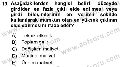 Havayolu İşletmelerinde Finansal Yönetim Dersi 2024 - 2025 Yılı (Final) Dönem Sonu Sınav Soruları 19. Soru