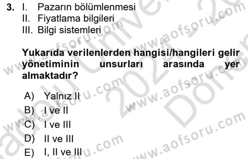Havayolu İşletmelerinde Finansal Yönetim Dersi 2024 - 2025 Yılı (Final) Dönem Sonu Sınav Soruları 3. Soru
