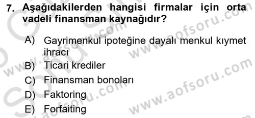 Havayolu İşletmelerinde Finansal Yönetim Dersi 2024 - 2025 Yılı (Final) Dönem Sonu Sınav Soruları 7. Soru