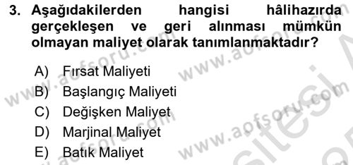 Havayolu İşletmelerinde Finansal Yönetim Dersi 2024 - 2025 Yılı Yaz Okulu Sınav Soruları 3. Soru