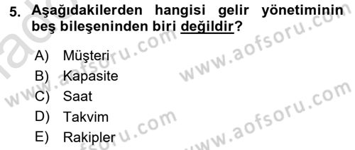Havayolu İşletmelerinde Finansal Yönetim Dersi 2024 - 2025 Yılı Yaz Okulu Sınav Soruları 5. Soru