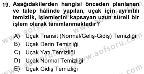 Temel Harekat Hizmetleri ve Ramp Dersi 2022 - 2023 Yılı Yaz Okulu Sınav Soruları 19. Soru