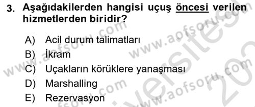 Temel Harekat Hizmetleri ve Ramp Dersi 2022 - 2023 Yılı Yaz Okulu Sınav Soruları 3. Soru