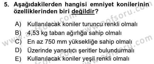 Temel Harekat Hizmetleri ve Ramp Dersi 2022 - 2023 Yılı Yaz Okulu Sınav Soruları 5. Soru