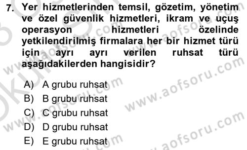 Temel Harekat Hizmetleri ve Ramp Dersi 2022 - 2023 Yılı Yaz Okulu Sınav Soruları 7. Soru