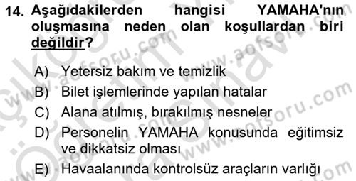 Temel Harekat Hizmetleri ve Ramp Dersi 2023 - 2024 Yılı (Vize) Ara Sınavı 14. Soru