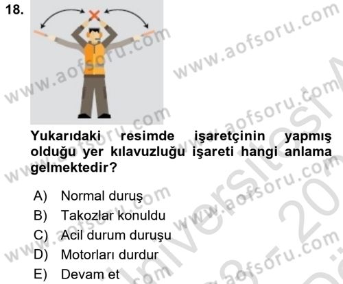 Temel Harekat Hizmetleri ve Ramp Dersi 2023 - 2024 Yılı (Vize) Ara Sınavı 18. Soru