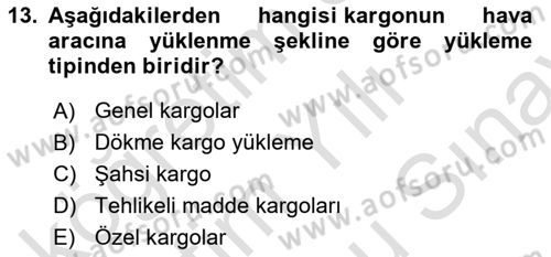Temel Harekat Hizmetleri ve Ramp Dersi 2023 - 2024 Yılı (Final) Dönem Sonu Sınav Soruları 13. Soru