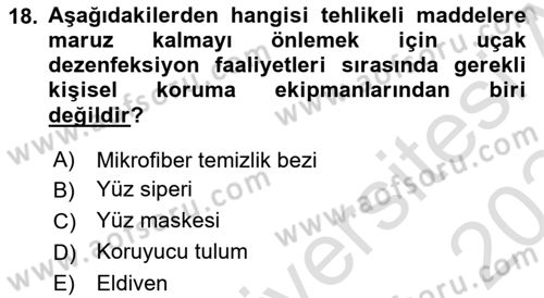 Temel Harekat Hizmetleri ve Ramp Dersi 2023 - 2024 Yılı (Final) Dönem Sonu Sınav Soruları 18. Soru