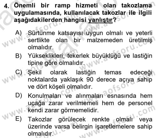 Temel Harekat Hizmetleri ve Ramp Dersi 2023 - 2024 Yılı (Final) Dönem Sonu Sınav Soruları 4. Soru