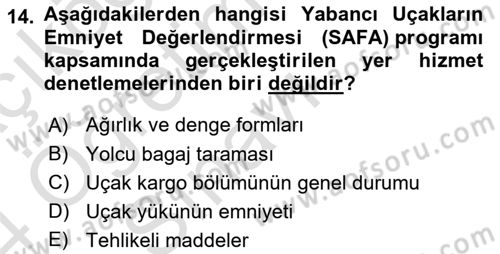 Temel Harekat Hizmetleri ve Ramp Dersi 2023 - 2024 Yılı Yaz Okulu Sınav Soruları 14. Soru
