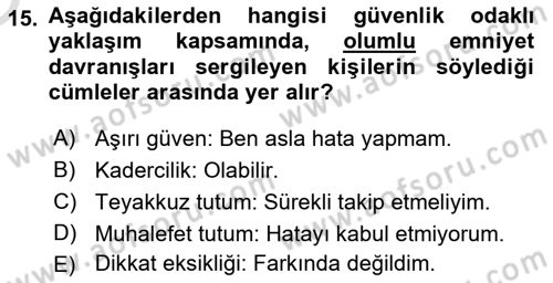 Temel Harekat Hizmetleri ve Ramp Dersi 2023 - 2024 Yılı Yaz Okulu Sınav Soruları 15. Soru