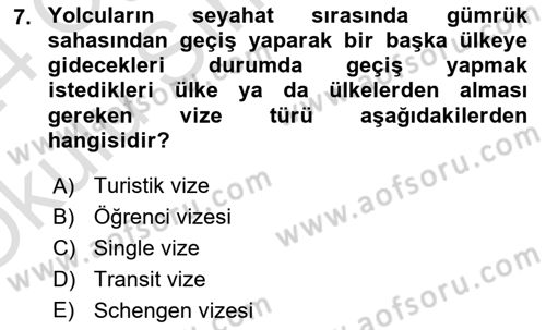 Temel Harekat Hizmetleri ve Ramp Dersi 2023 - 2024 Yılı Yaz Okulu Sınav Soruları 7. Soru