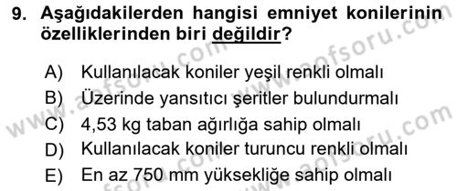 Temel Harekat Hizmetleri ve Ramp Dersi 2023 - 2024 Yılı Yaz Okulu Sınav Soruları 9. Soru