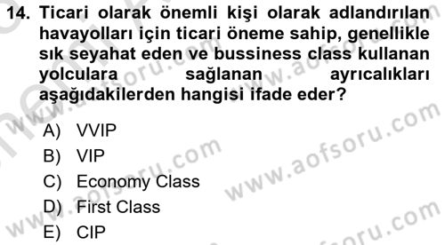 Temel Harekat Hizmetleri ve Ramp Dersi 2024 - 2025 Yılı (Vize) Ara Sınav Soruları 14. Soru