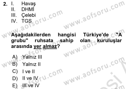 Temel Harekat Hizmetleri ve Ramp Dersi 2024 - 2025 Yılı (Vize) Ara Sınav Soruları 2. Soru
