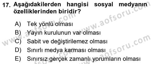 İnsan İlişkileri ve İletişim Dersi 2022 - 2023 Yılı (Final) Dönem Sonu Sınav Soruları 17. Soru