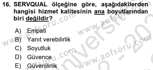 İnsan İlişkileri ve İletişim Dersi 2022 - 2023 Yılı Yaz Okulu Sınav Soruları 16. Soru