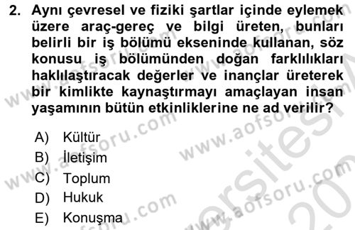 İnsan İlişkileri ve İletişim Dersi 2022 - 2023 Yılı Yaz Okulu Sınav Soruları 2. Soru